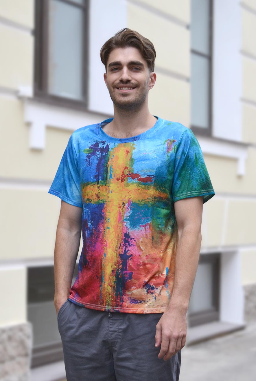 color big cross T-shirt 