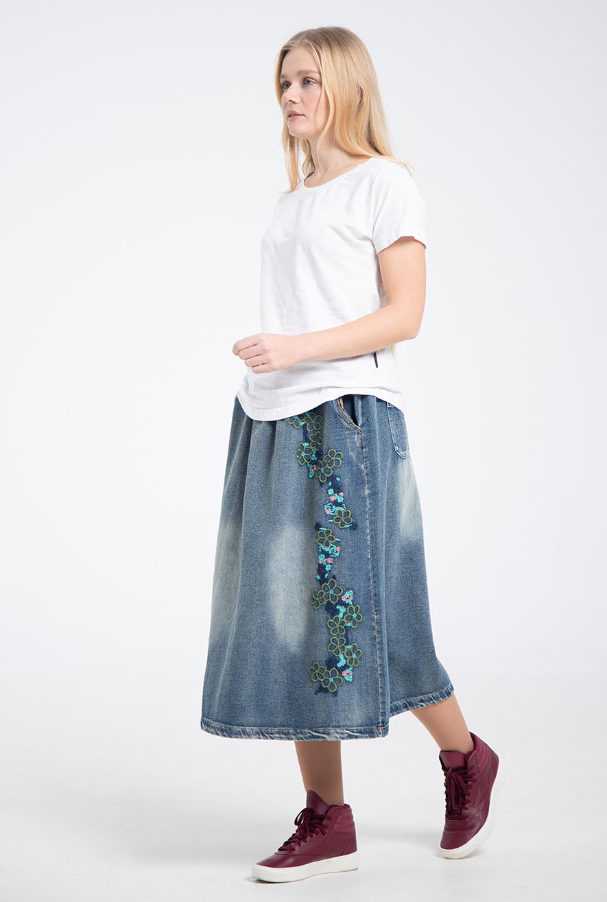 Floral skirt blue