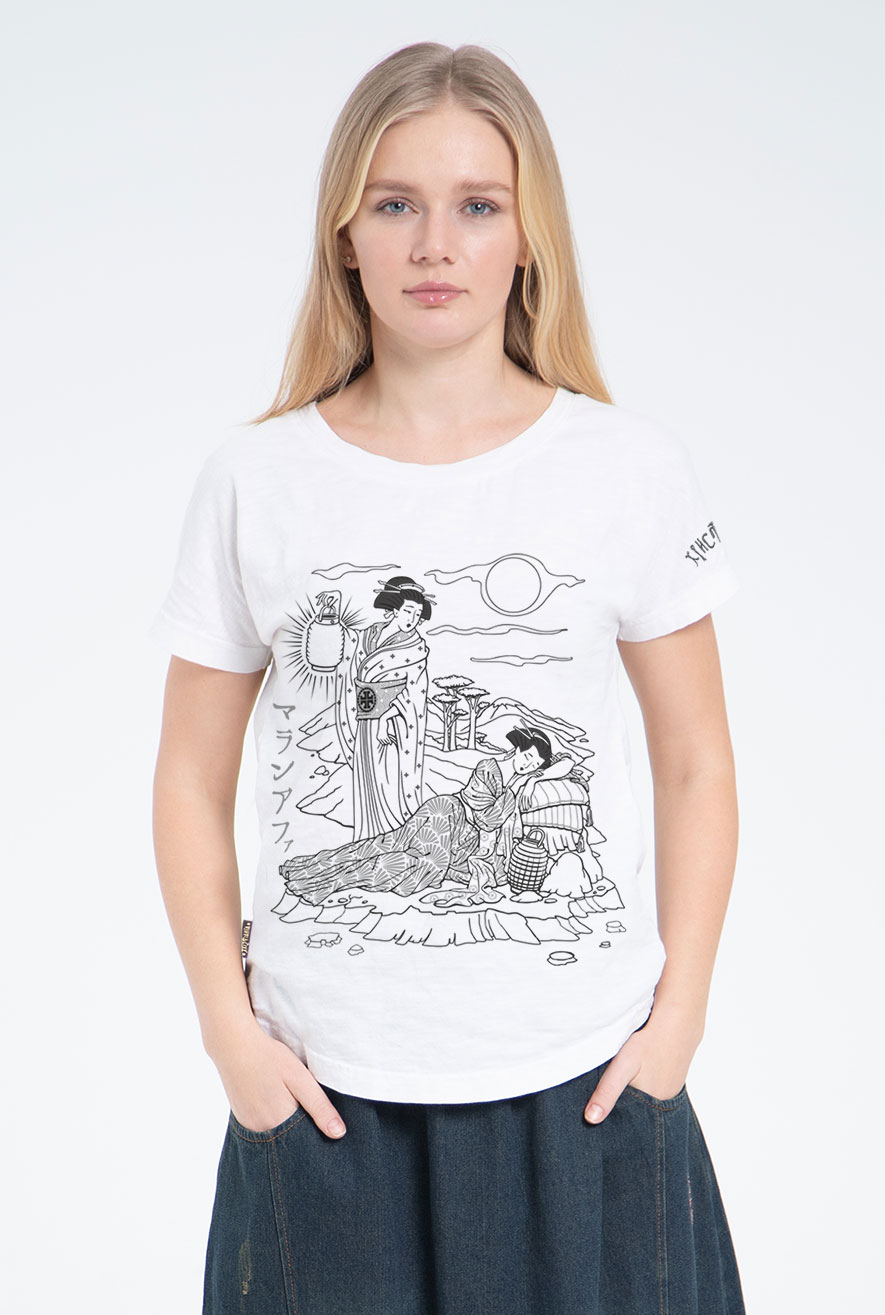 женская футболка с принтом маран - афа