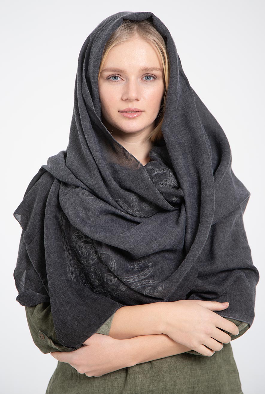 Dark gray shawl 