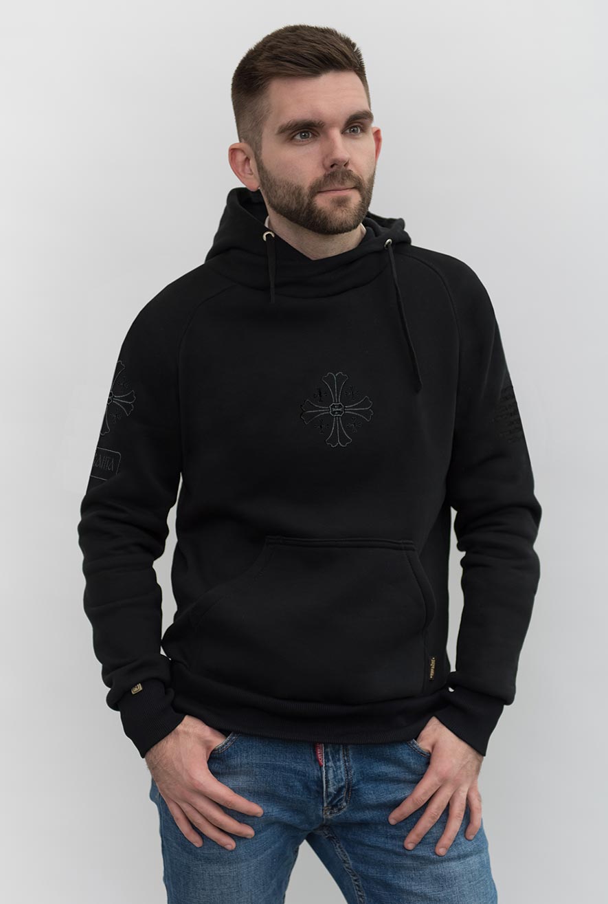Sweatshirt with black cross 