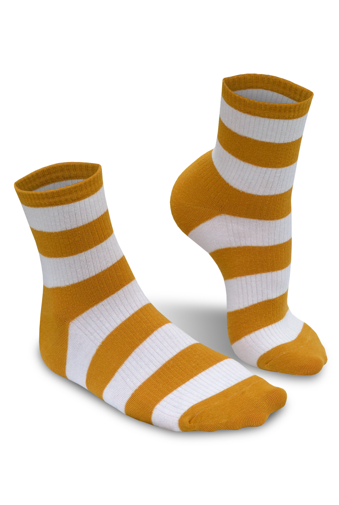 носки в бело-желтую полоску