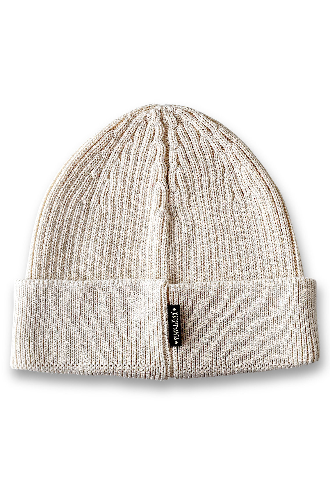 white knitted cotton hat