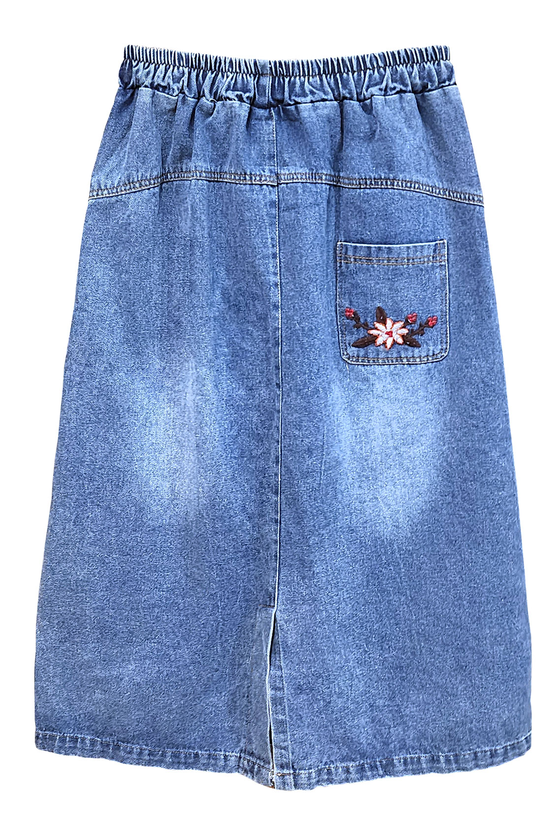 джинсовая юбка с вышивкой