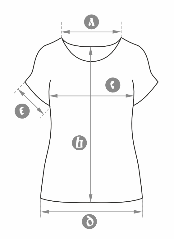 размерная схема футболки